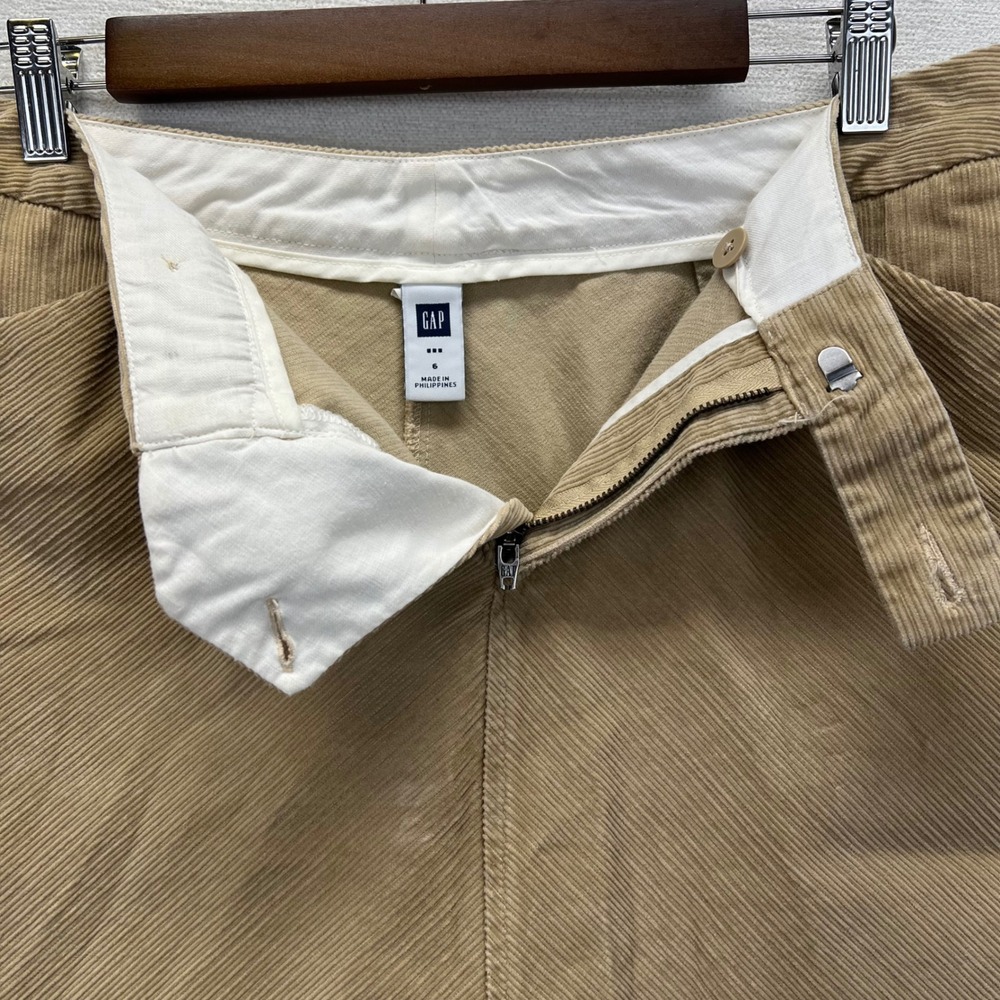 VTG Y2K GAP Diagonal Corduroy A-Line Skirt Sz 6 High Waisted Pockets - Picture 2 of 9